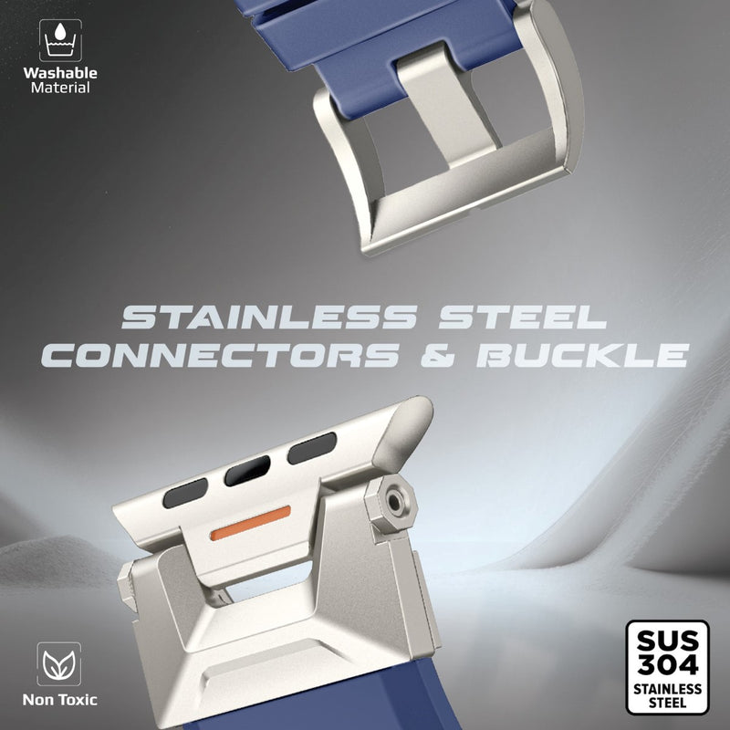 PROMATE SilicaBand-Pro Silicon Apple Watch Strap with Stainless-stee