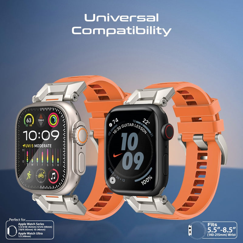 PROMATE SilicaBand-Pro Silicon Apple Watch Strap with Stainless-stee