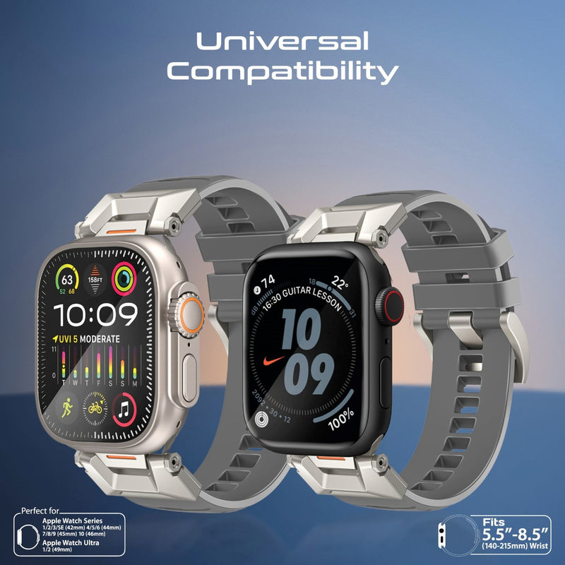 PROMATE SilicaBand-Pro Silicon Apple Watch Strap with Stainless-stee