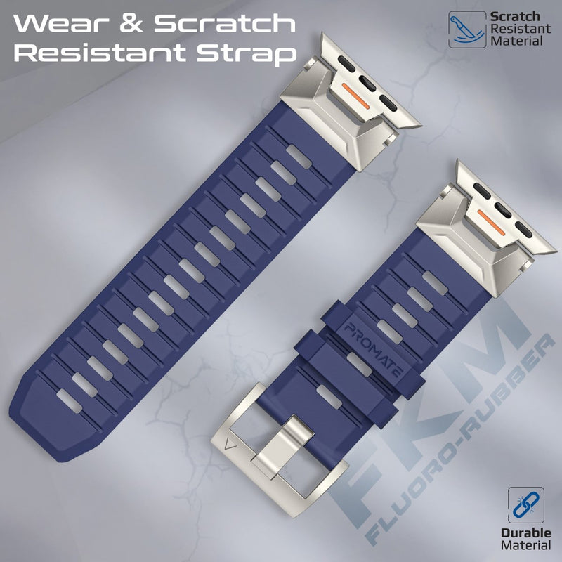 PROMATE SilicaBand-Pro Silicon Apple Watch Strap with Stainless-stee