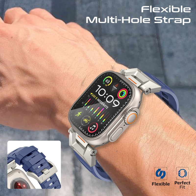 PROMATE SilicaBand-Pro Silicon Apple Watch Strap with Stainless-stee