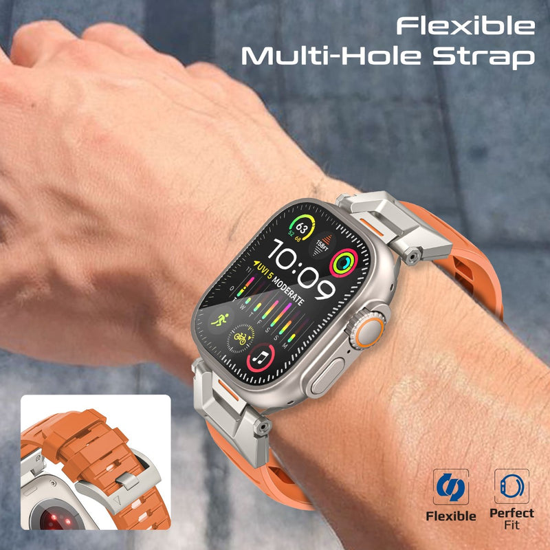 PROMATE SilicaBand-Pro Silicon Apple Watch Strap with Stainless-stee