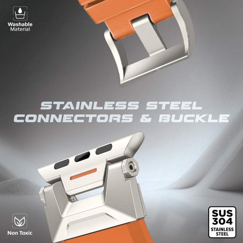 PROMATE SilicaBand-Pro Silicon Apple Watch Strap with Stainless-stee