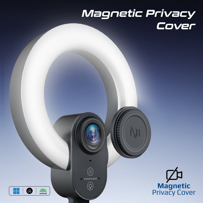PROMATE VistaCam Full HD Web Camera with integrated 5.5" Ring Light