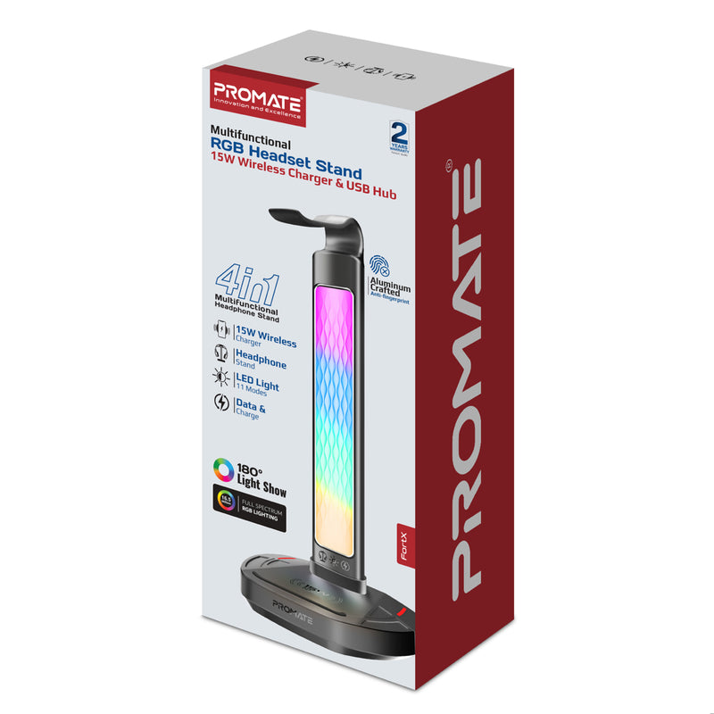 FortX Multifunction Headset Stand with Wireless Charger