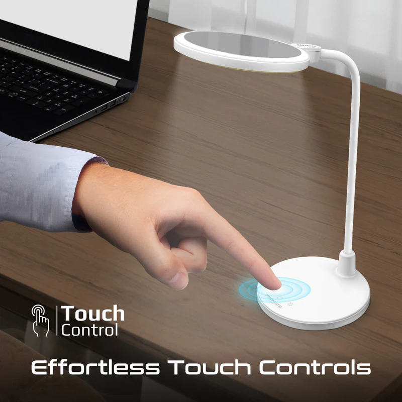 PROMATE Luxo 2-in-1 LED Desk Lamp and Makeup mirror Ring Light