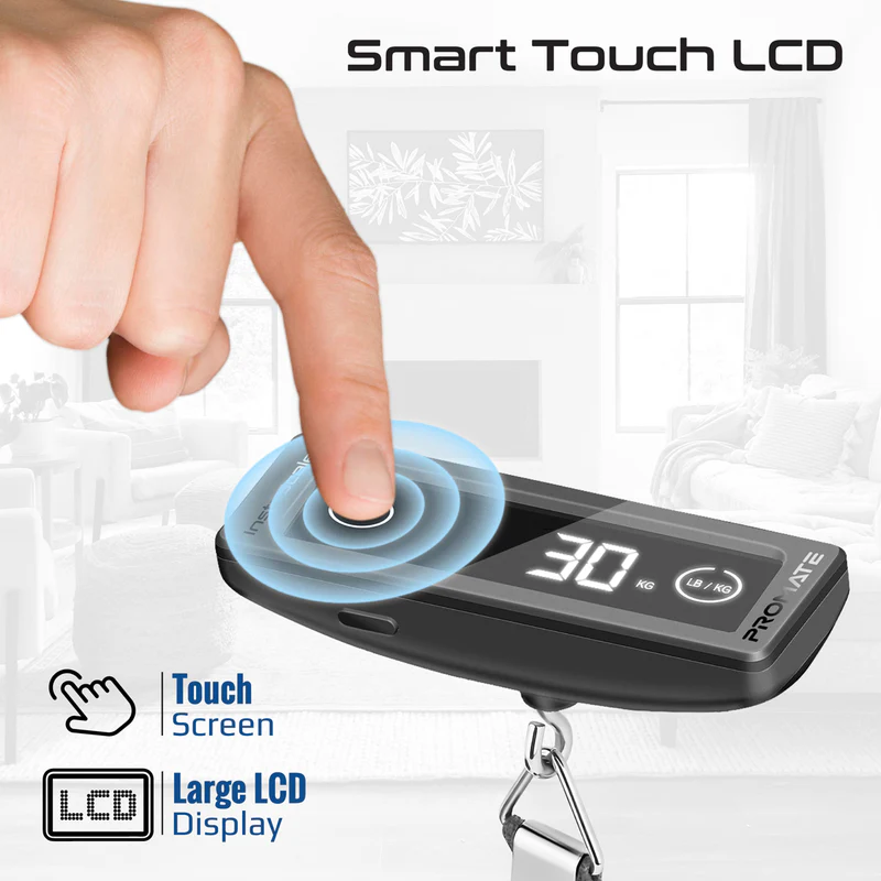 PROMATE InstaScale Mini Digital Luggage Weighing Scale w/ Touch Screen LCD