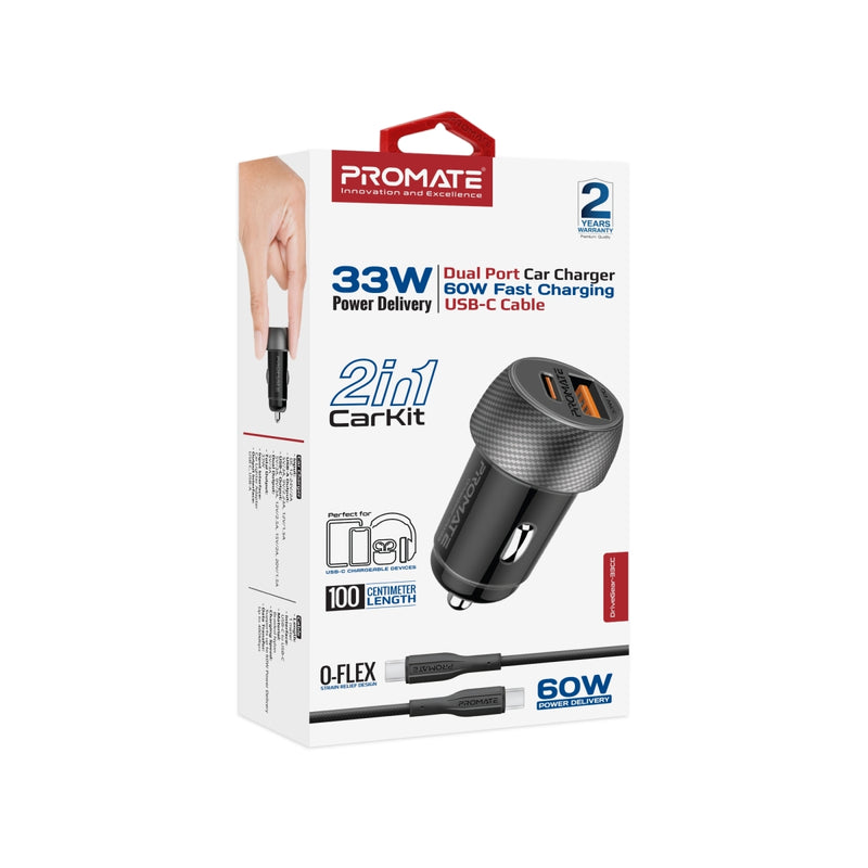 PROMATE DriveGear-33Ci High Speed Compact Car Charger with 33W Power