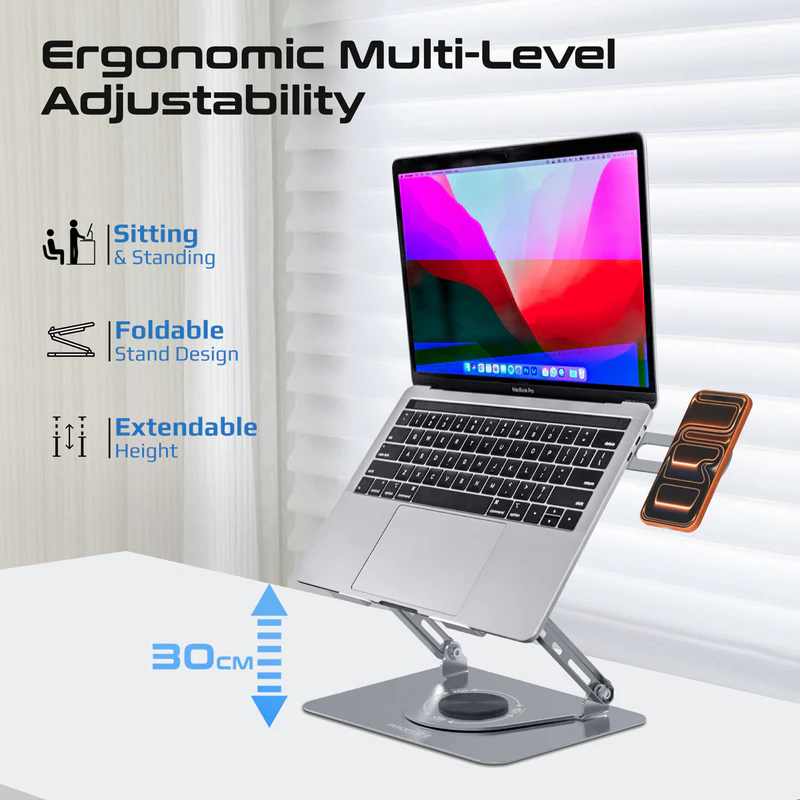 PROMATE DeskMate-8 Ergonomic Multi-Level Aluminum Laptop Cooler Stand