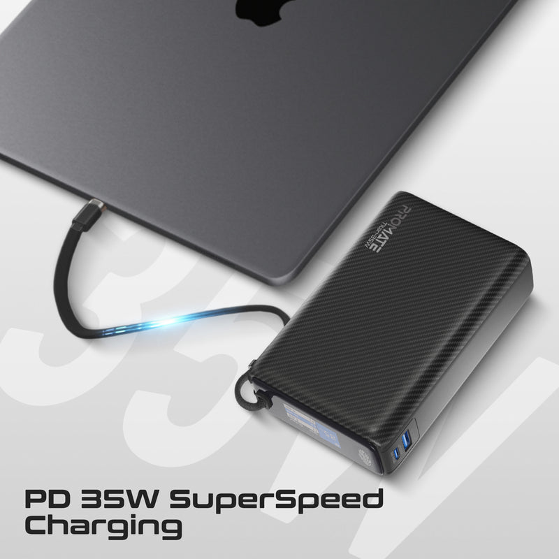 PROMATE Titan-35W 20000mAh Power bank w/ 35W Total Output, 35WPD USB-C
