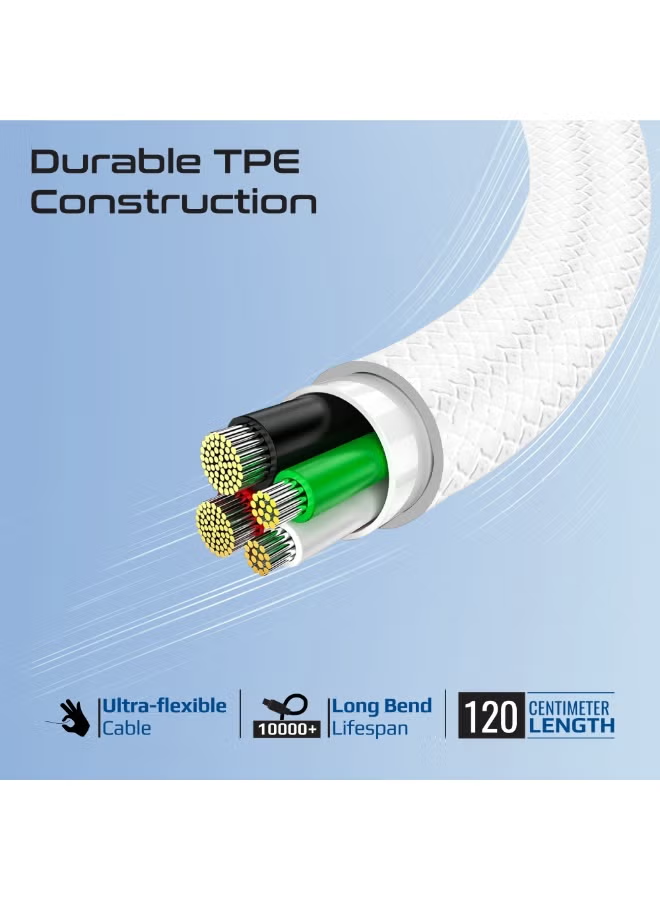 Promate XCord-CL. USB-C to Lightning Connector Cable 12020cm Length (WHITE)