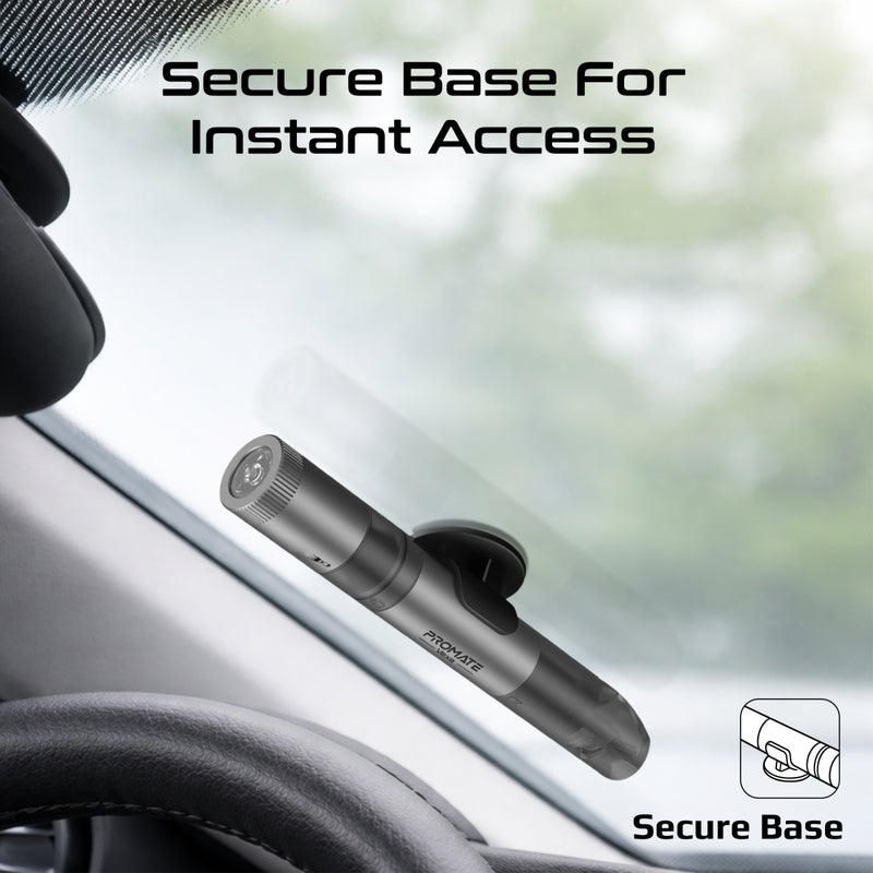 PROMATE Vexa 4-in-1 Car Safety Gadget with Safety Hammer, LED Light, Cutter, and Whistle.