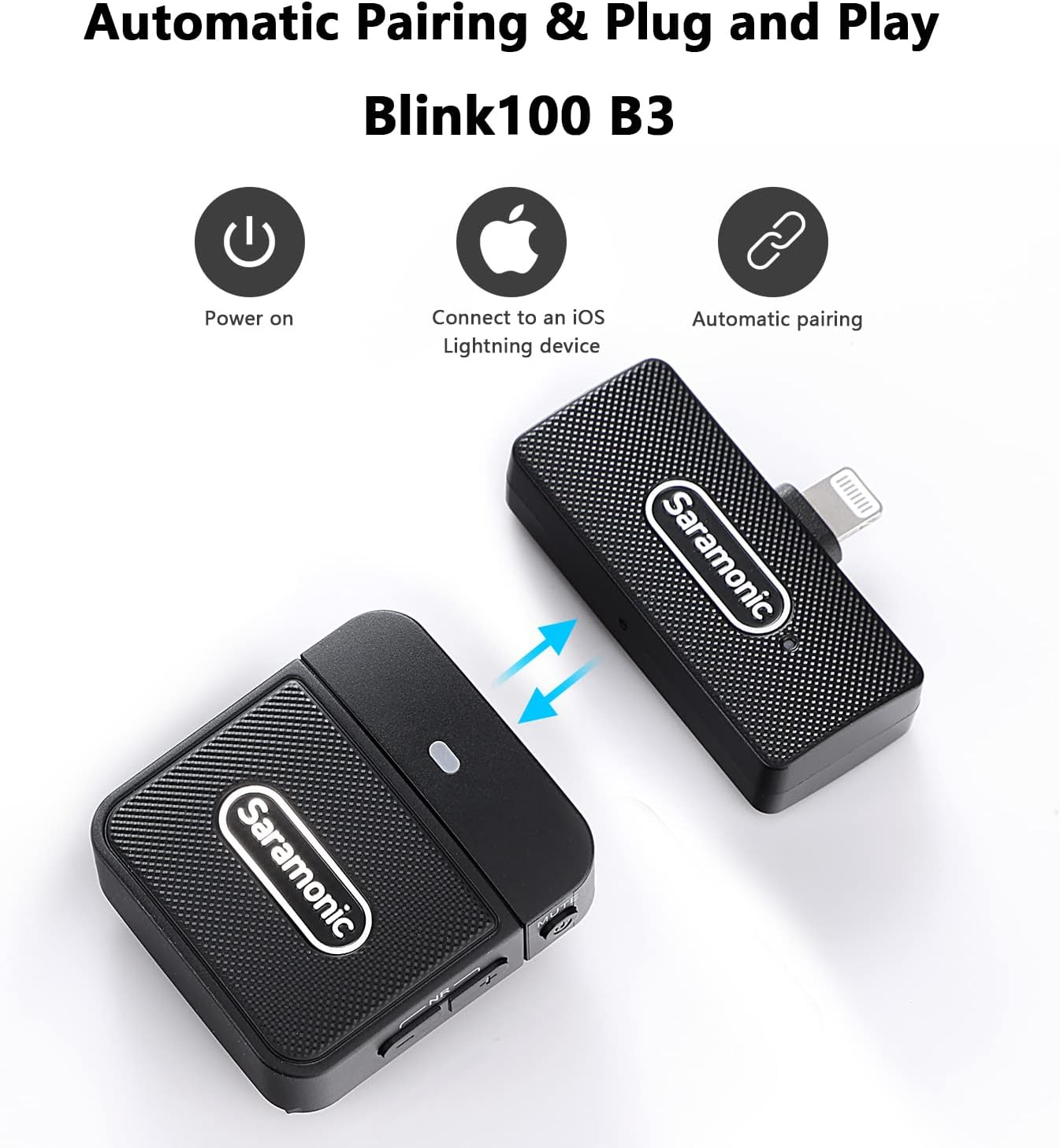 Saramonic Blink100 B3 Wireless Lavalier Microphones For iPhone iPad