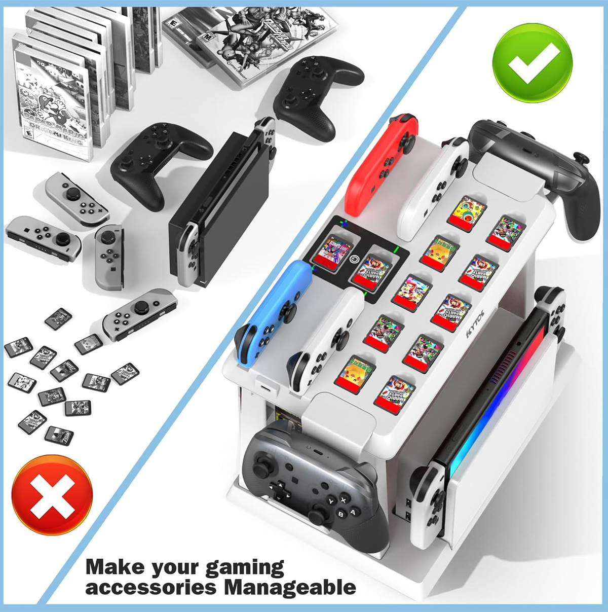 KYTOK CONTROLLER CHARGER WITH GAME SLOTS & HOLDER KT-K502