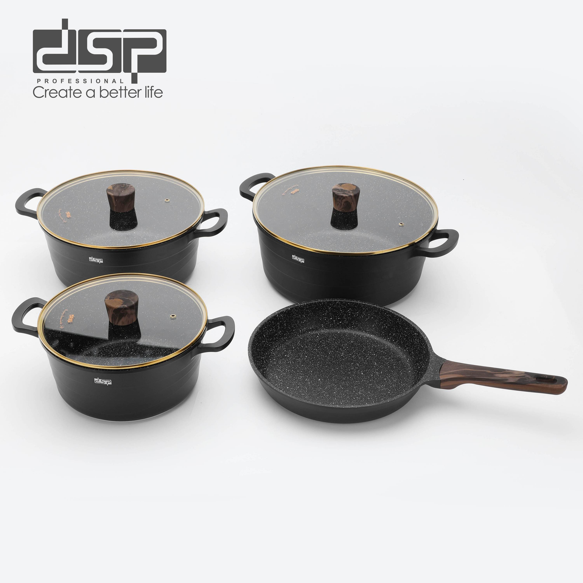 DSP Professional Cookware Set Household Cooking Pot Casserole Soup Pot 15-piece Combination CA018-S02