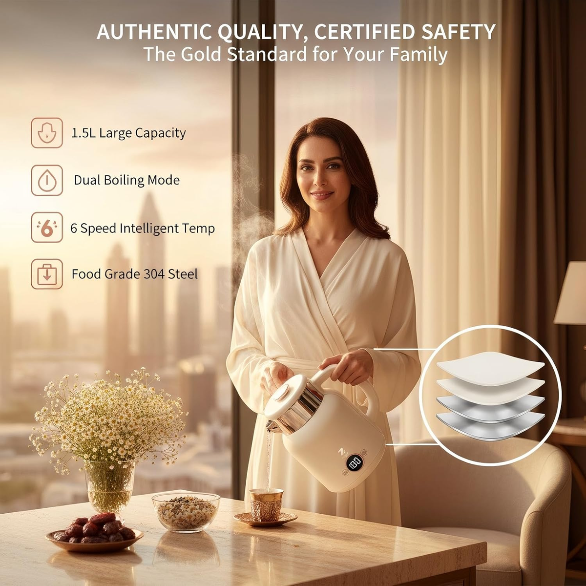 ZOLELE HK152 Cordless Smart Electric Kettle