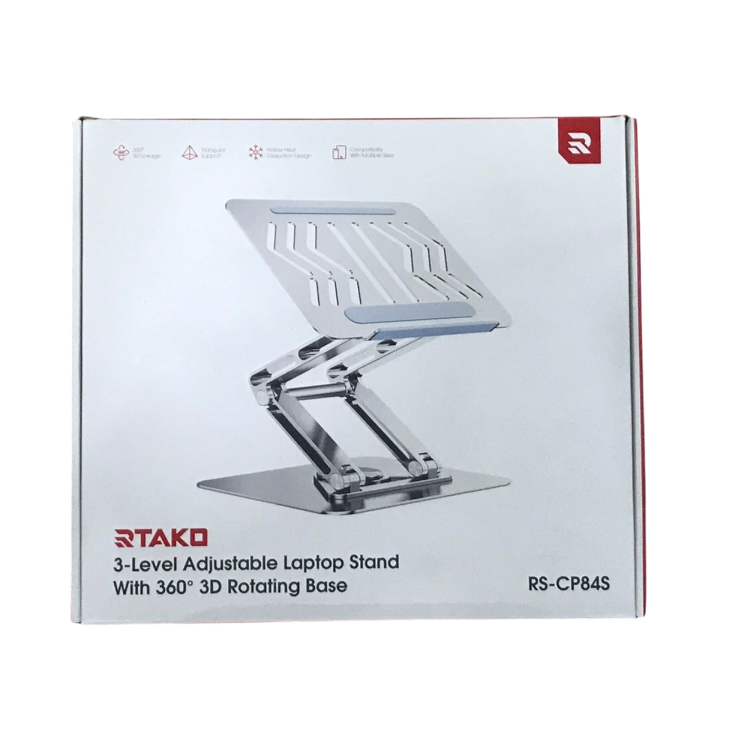RTAKO 3-Level Adjustable Laptop Stand with 360 RS-CP84S