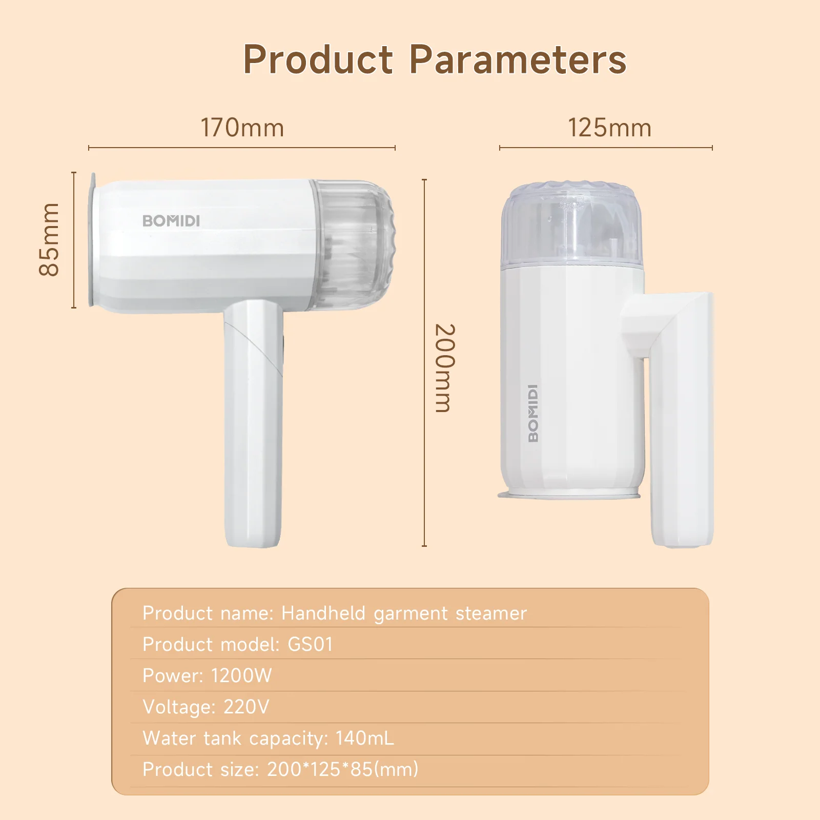 BOMIDI Handheld Garment Steamer Iron Steam GS01