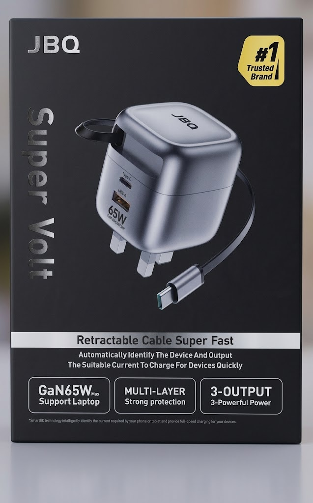JBQ FAST CHARGER RETRACTABLE TYPE-C CABLE 65W C703884