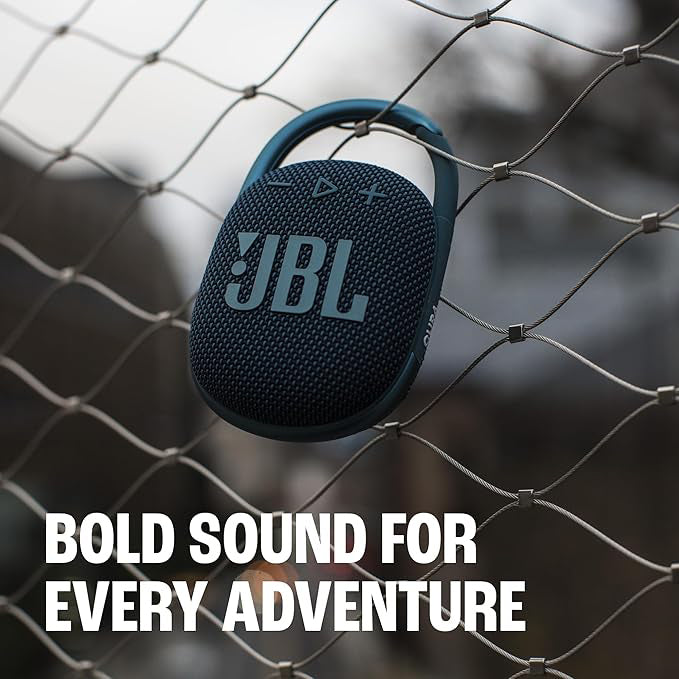 JBL Clip 4 Portable Bluetooth Speaker with Integrated Carabiner 10H Playtime – Multiple Colors