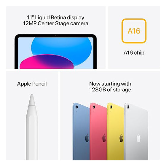 Apple iPad 11th Generation A16 Wi-Fi 128GB 11-inch Liquid Retina Display Tablet – A3354