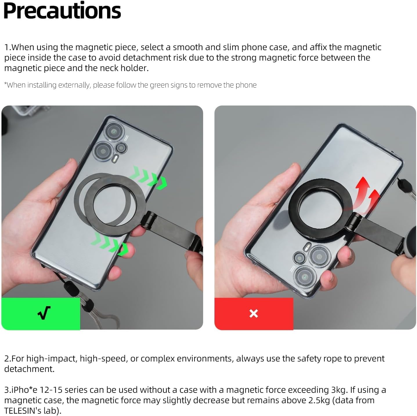 حامل هاتف PROMATE MagView.Black 360° متوافق مع MagSafe بحزام رقبة