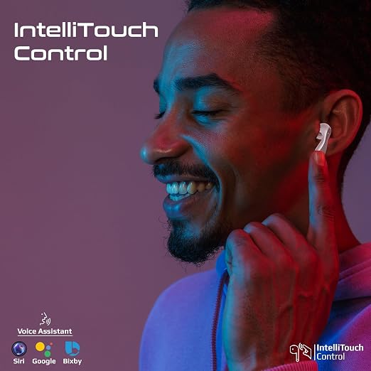 PROMATE Baton سماعات أذن TWS عالية الدقة بتقنية Bluetooth V5.4 مع خاصية Hybrid ANC وIntellitouch