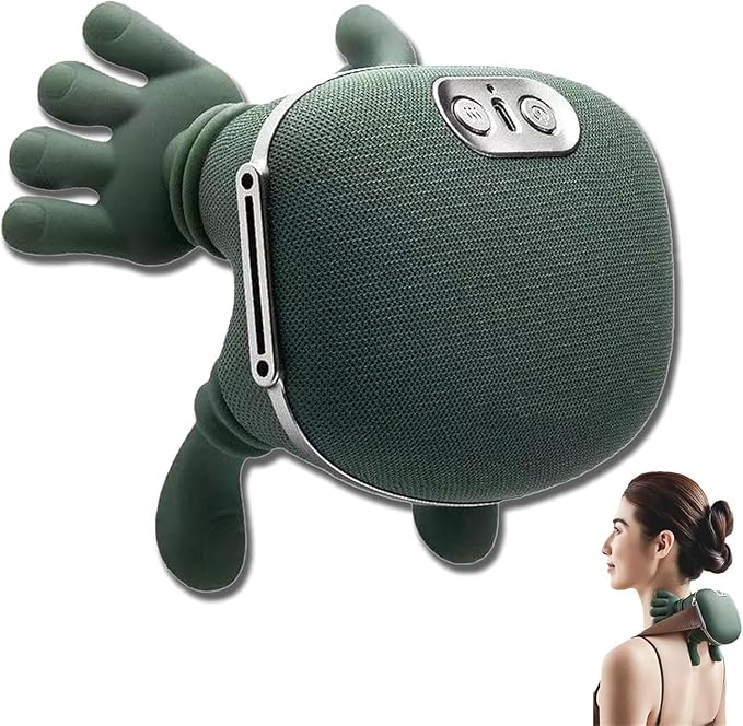 Portable Smart Neck & Shoulder Massager with Heat Therapy – Deep Kneading 5-Finger Massage Pillow