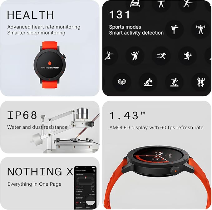 ساعة CMF Watch 3 Pro الذكية بشاشة AMOLED مقاس 1.43 بوصة مع GPS مزدوج