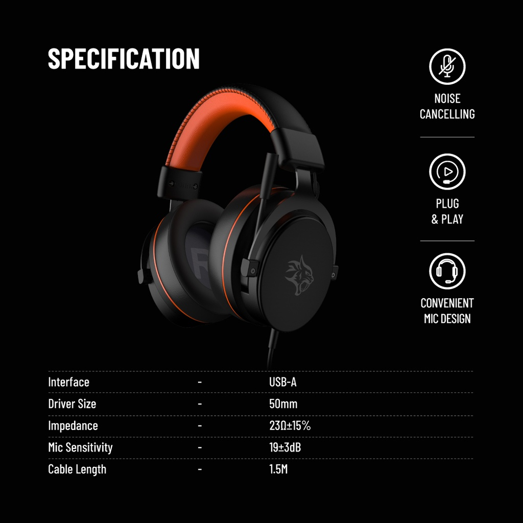 Porodo Gaming 7.1 Surrond PC RGB ENC Gaming Headphones