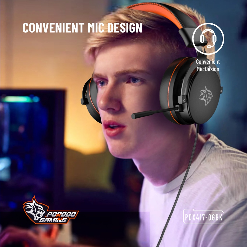 Porodo Gaming 7.1 Surrond PC RGB ENC Gaming Headphones