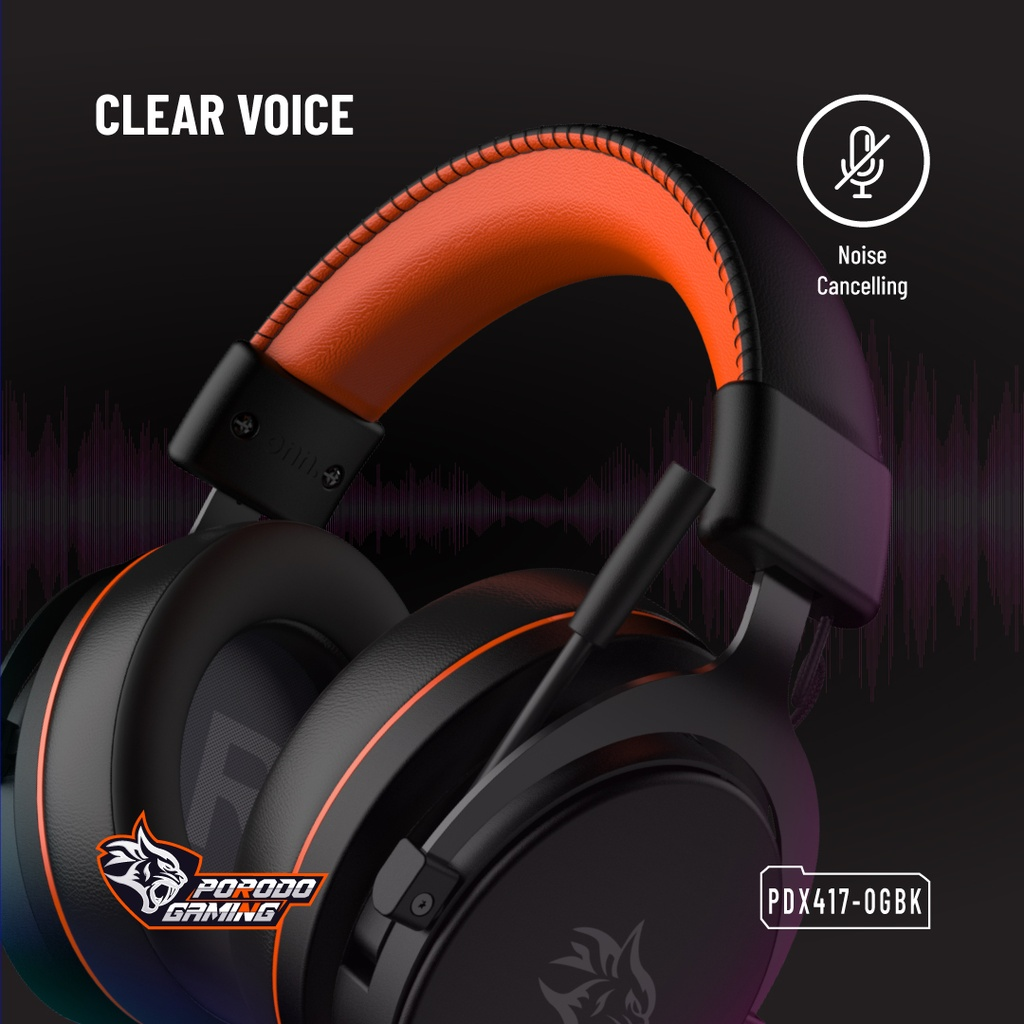 Porodo Gaming 7.1 Surrond PC RGB ENC Gaming Headphones