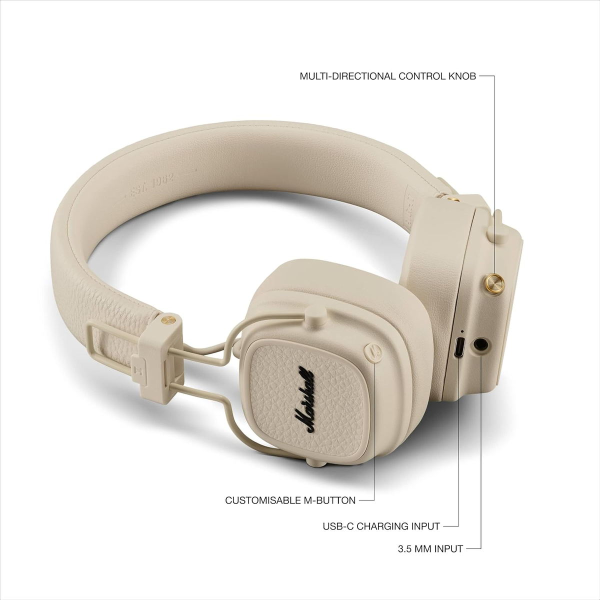 Marshall Major Wireless Headphones Bluetooth 100+ HOURS