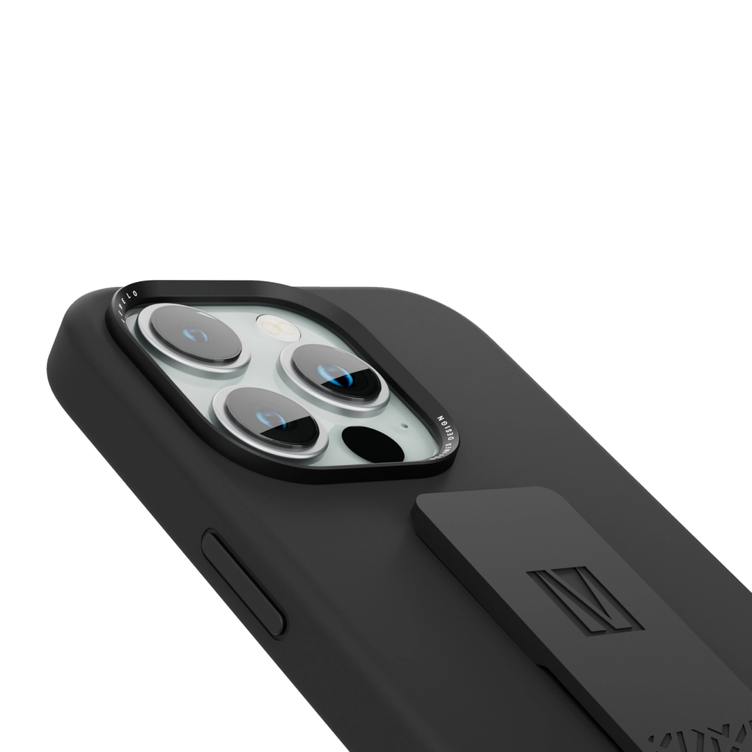 Levelo Morphix Silicone Case With Silicone Grip For iPhone 15 Pro - Black