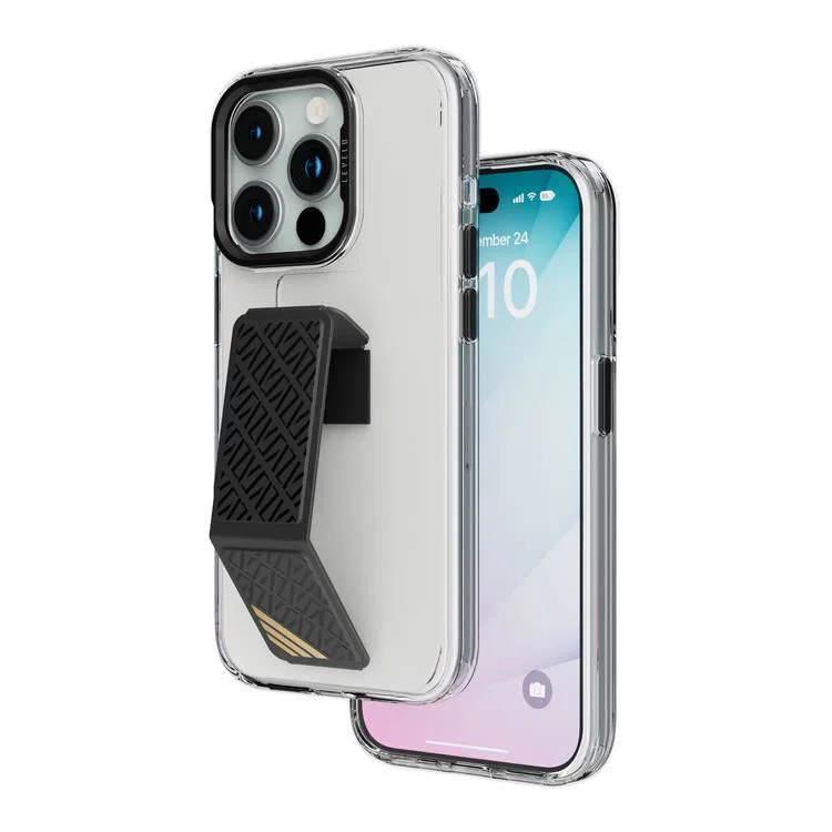 Levelo Morphix Clara Grip Case For iPhone 15 Pro - Black