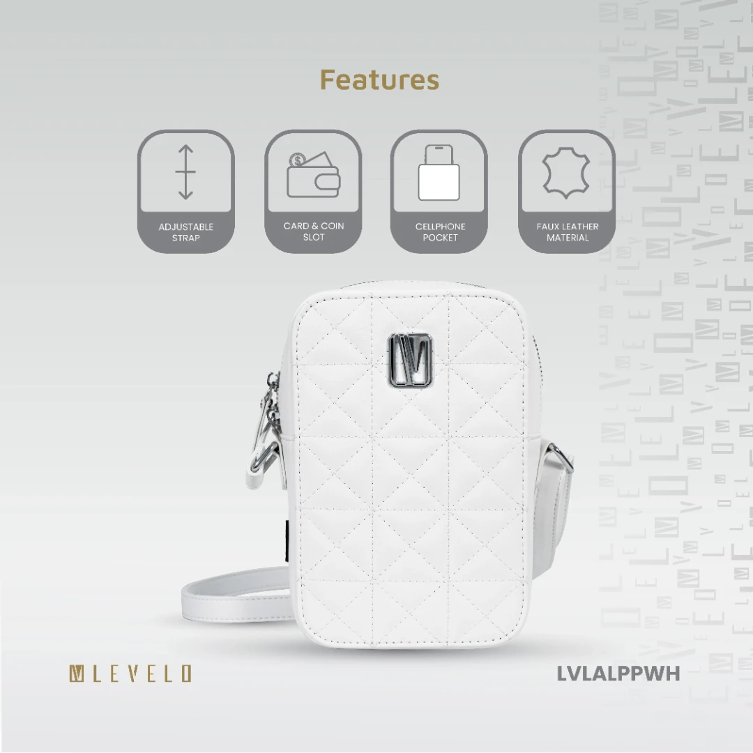 Levelo Albino Ladies Phone Pouch - White