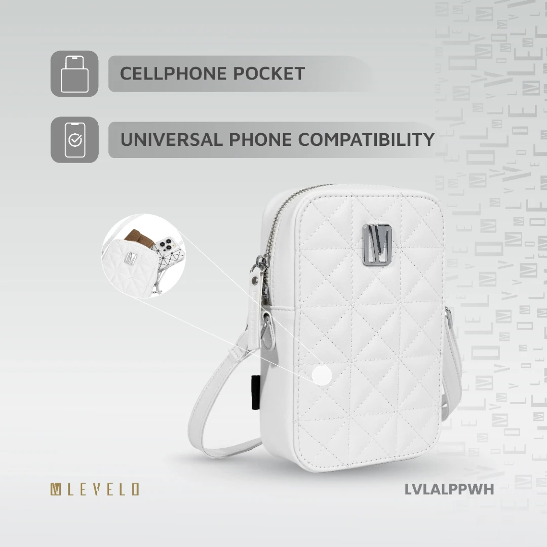 Levelo Albino Ladies Phone Pouch - White