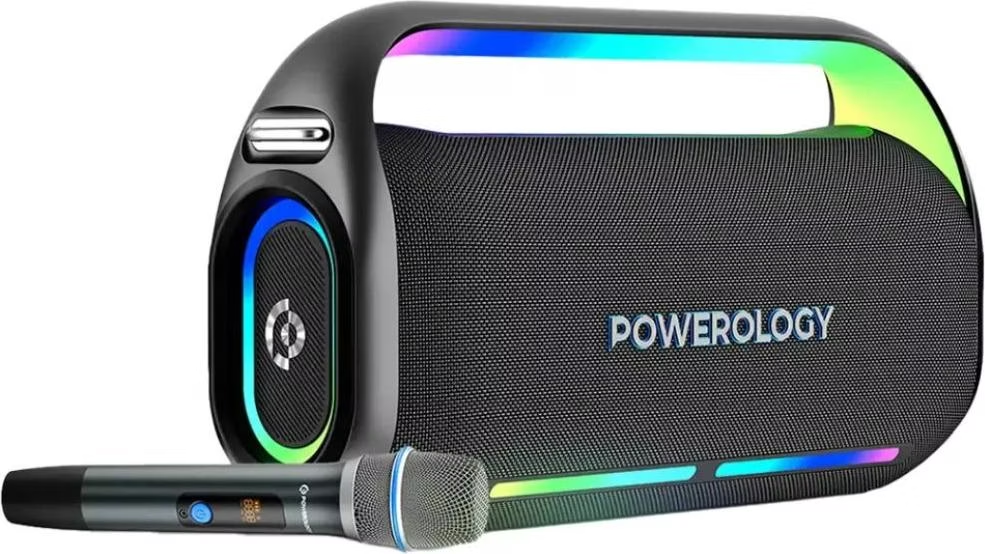 Powerology Deep Bass TWS Karaoke Speaker 150W with Mic and Remote