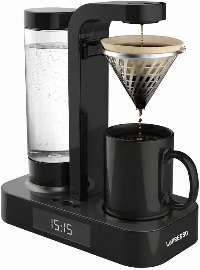 Lepresso Brew Time Coffee Drip Machine 650ml with LED Clock Display - Black