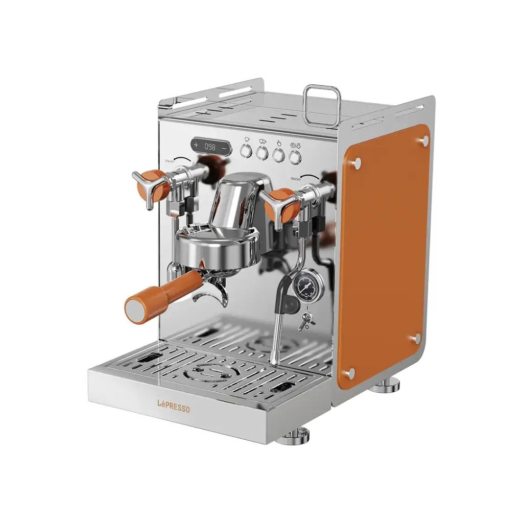 LePresso Commercial-Home Dual Boiler Coffee Machine with Grinder 15- bar ULKA Pump 1.6L - Silver