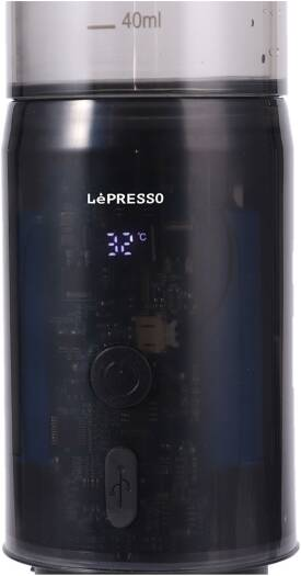 LePresso Portable Mini Espresso Machine with Travel Pouch 100ml - Black