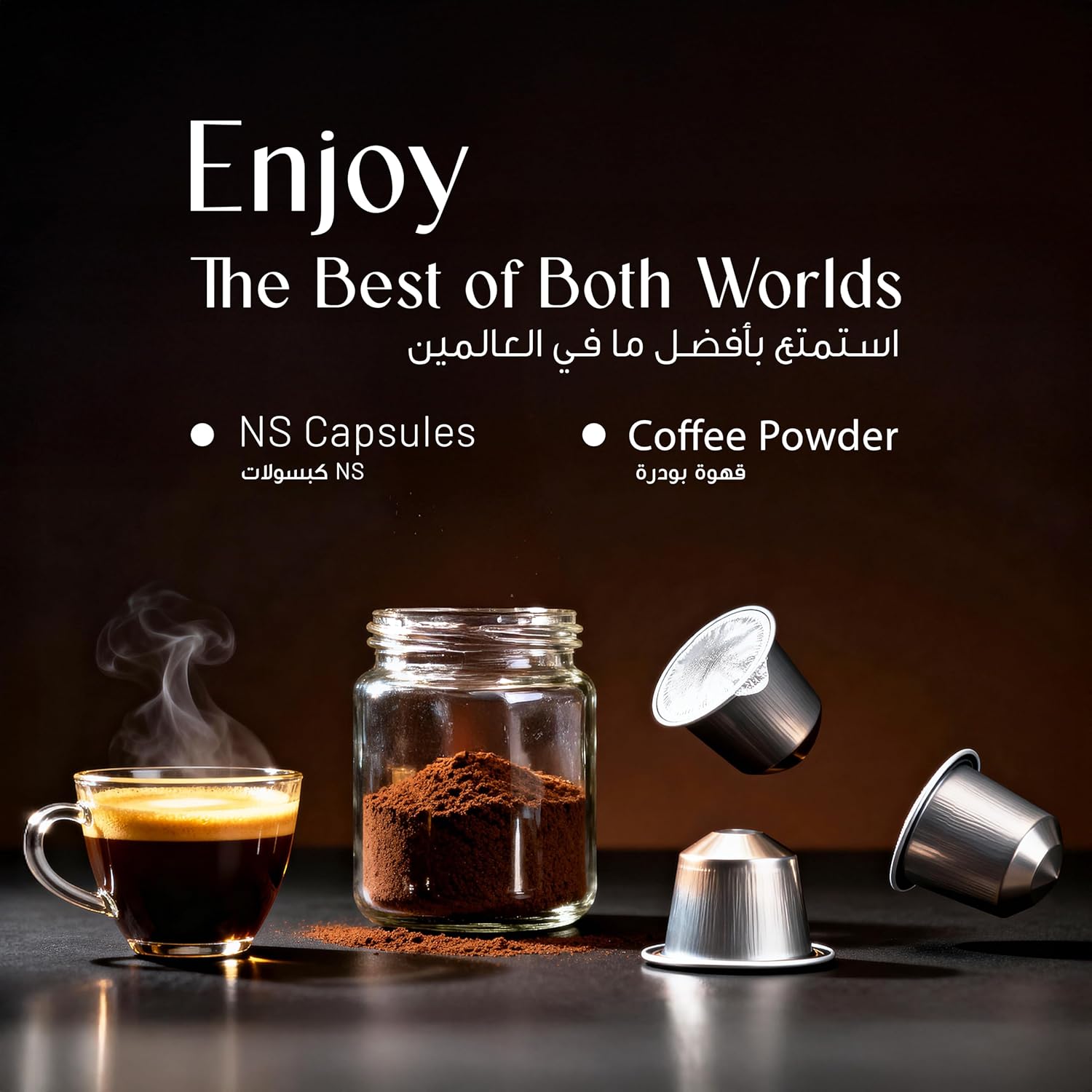 2-in-1 Portable Espresso Maker with Self-Heating 20 Bar