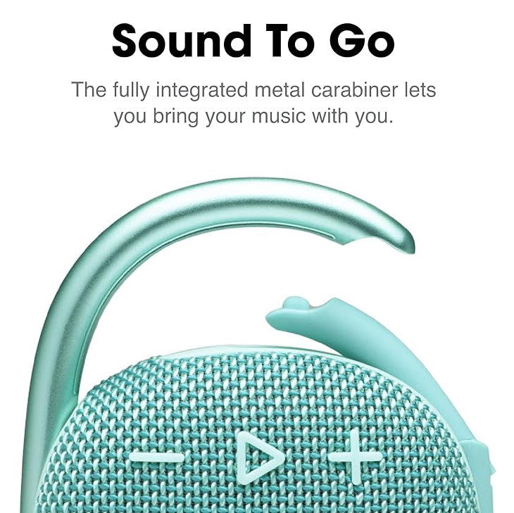 JBL Clip 4 Portable Bluetooth Speaker with Integrated Carabiner 10H Playtime – Multiple Colors