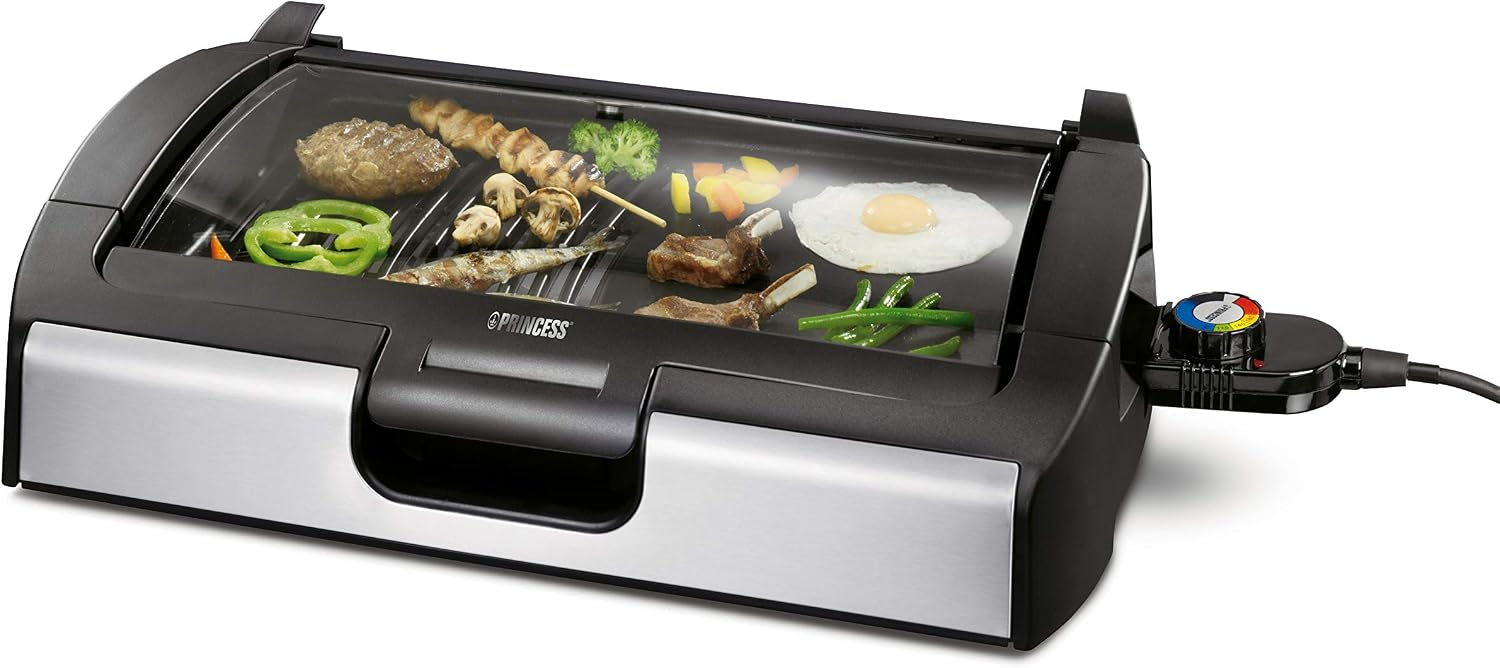 Princess Table Top Grill, Black/Silver,