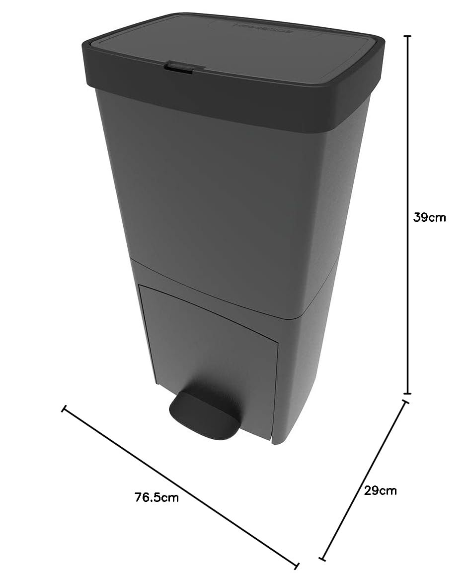 Waste Separation Bin With 3 Compartments - 70 Litres