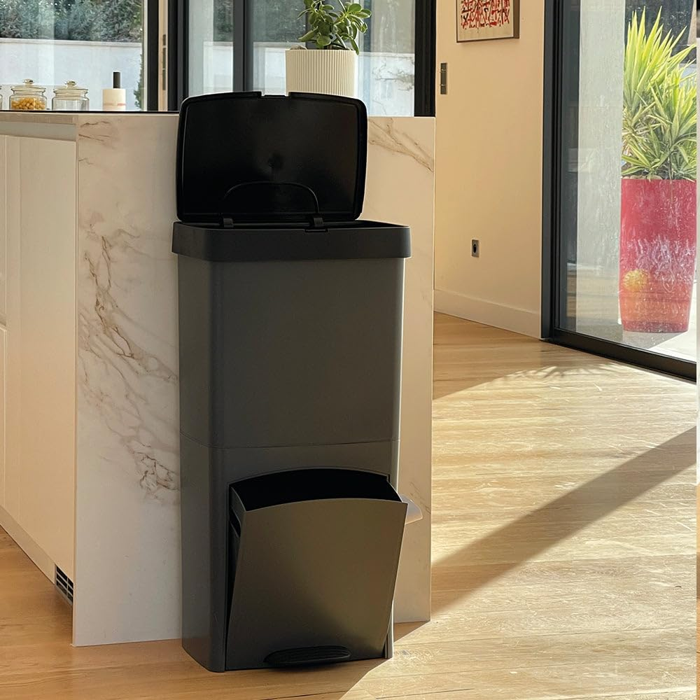 Waste Separation Bin With 3 Compartments - 70 Litres