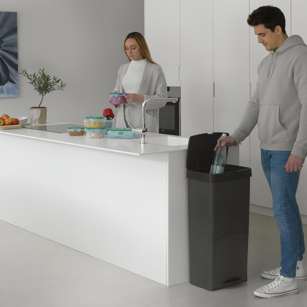 Waste Separation Bin With 3 Compartments - 70 Litres