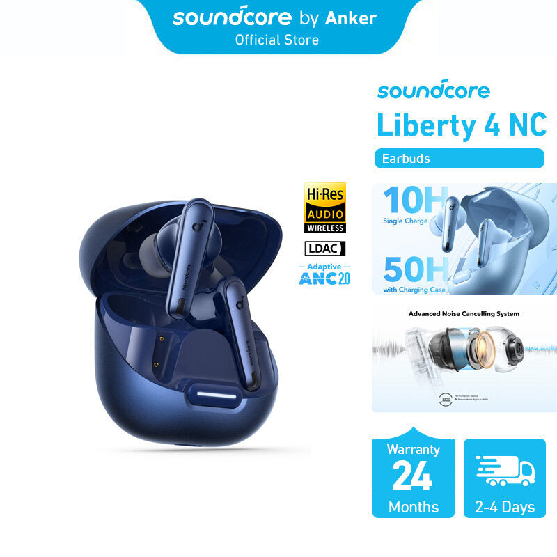 سماعات Soundcore Liberty 4 Pro اللاسلكية مع Hi-Res Audio وإلغاء الضوضاء المتقدم ANC