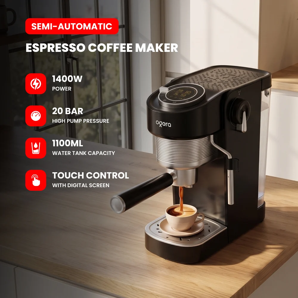 Ogera 3 in 1 Semi Automatic Multi-Functional Capsule Coffee Maker 1400W Power OG1401EC