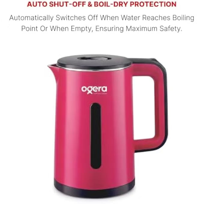 OGERA OG1507EK COOL TOUCH ELECTRIC KETTLE 1.8L Capacity 1500W Fast Boil Double-Layer Cool Touch Body